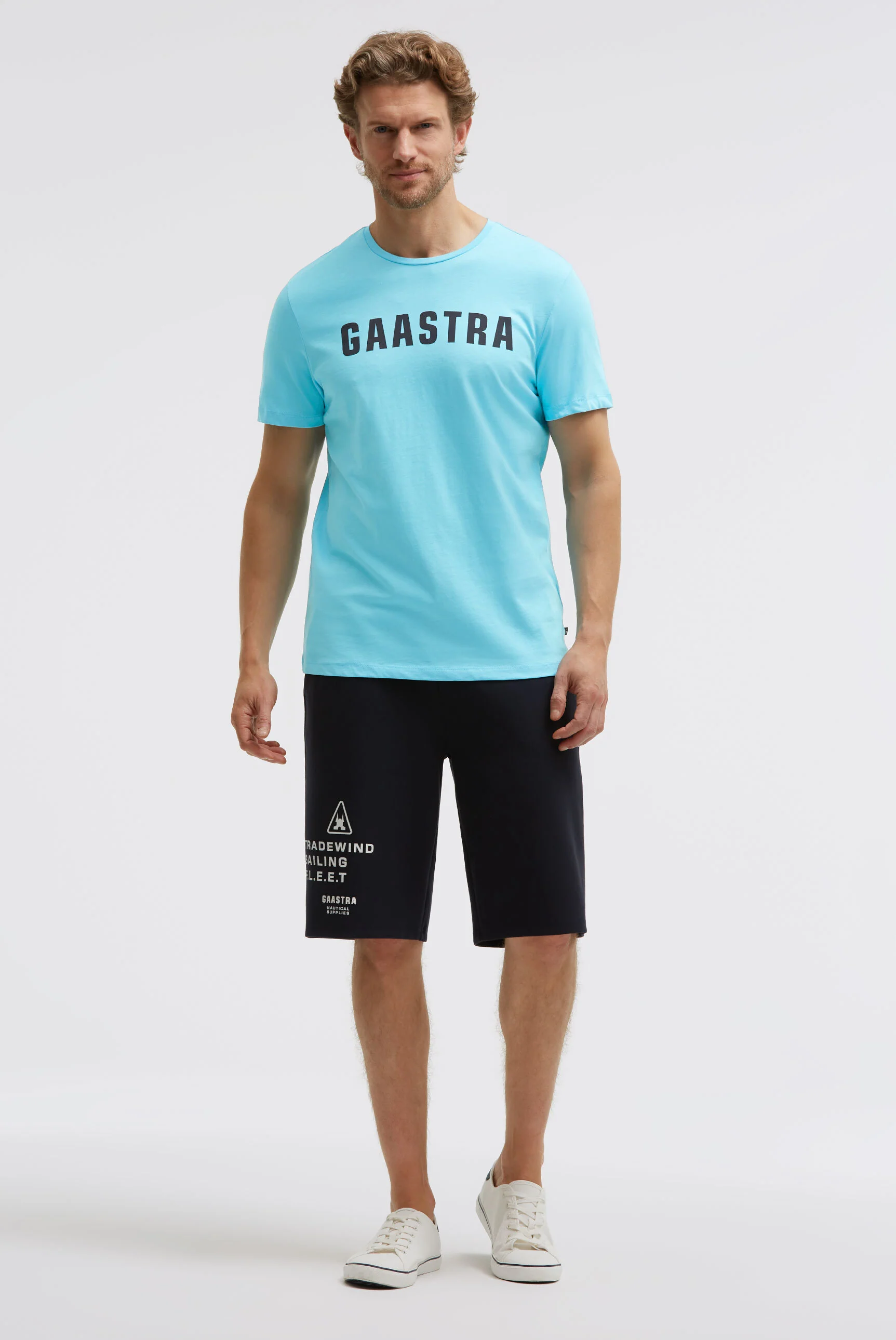 Basic T-Shirt Rundhals mit GAASTRA Logo aquarius - Image 3