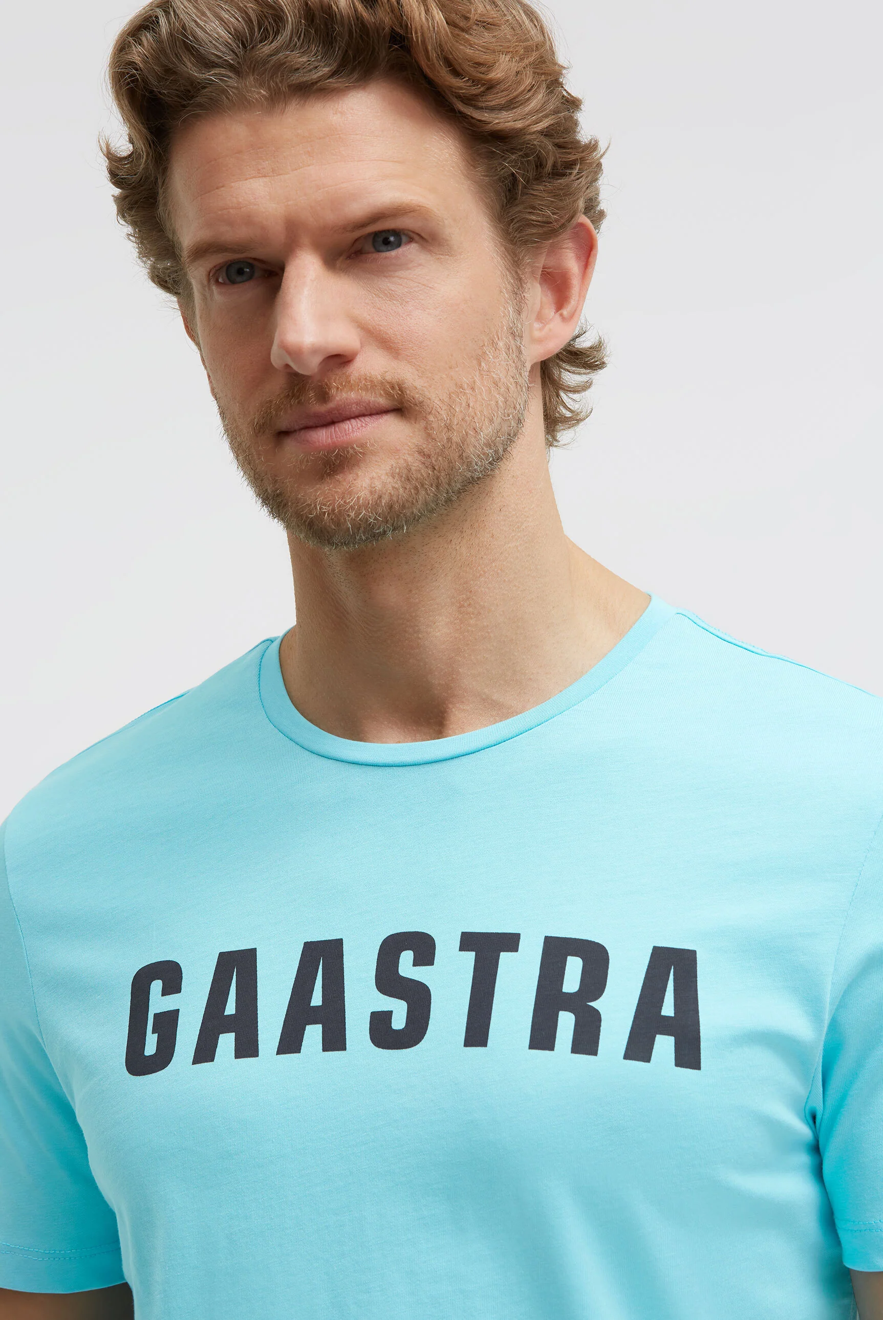 Basic T-Shirt Rundhals mit GAASTRA Logo aquarius - Image 4