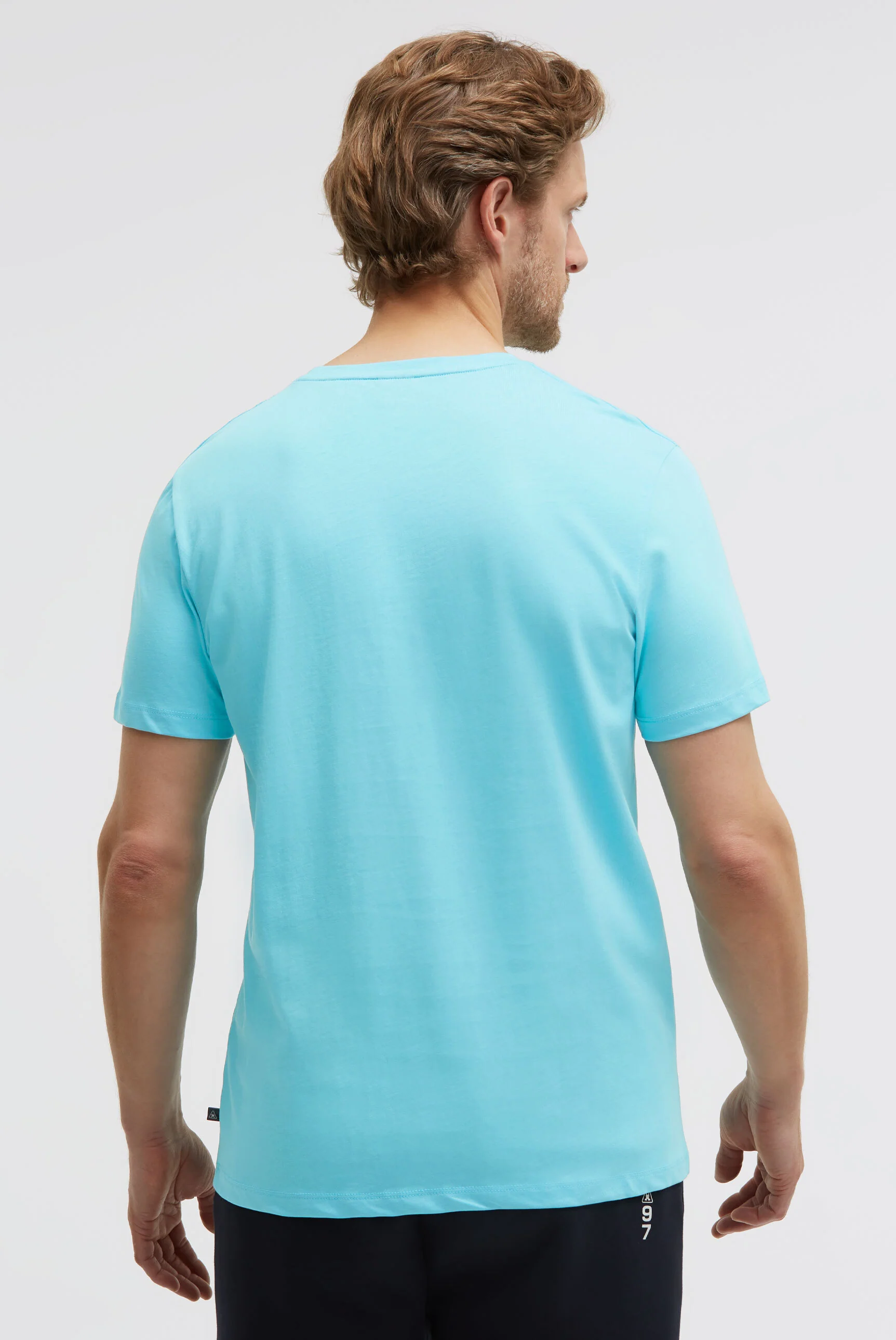 Basic T-Shirt Rundhals mit GAASTRA Logo aquarius - Image 5