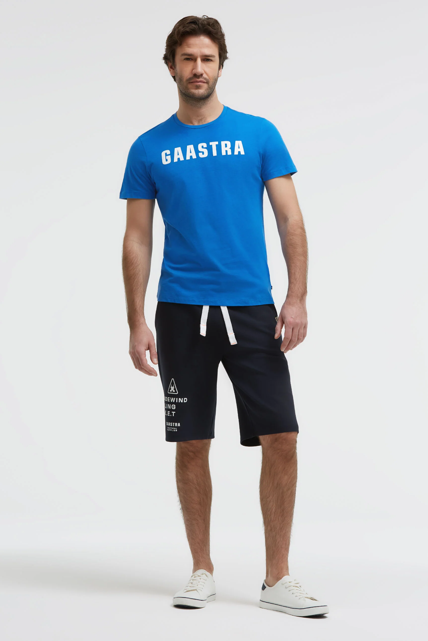 Basic T-Shirt Rundhals mit GAASTRA Logo blue horizon - Image 3
