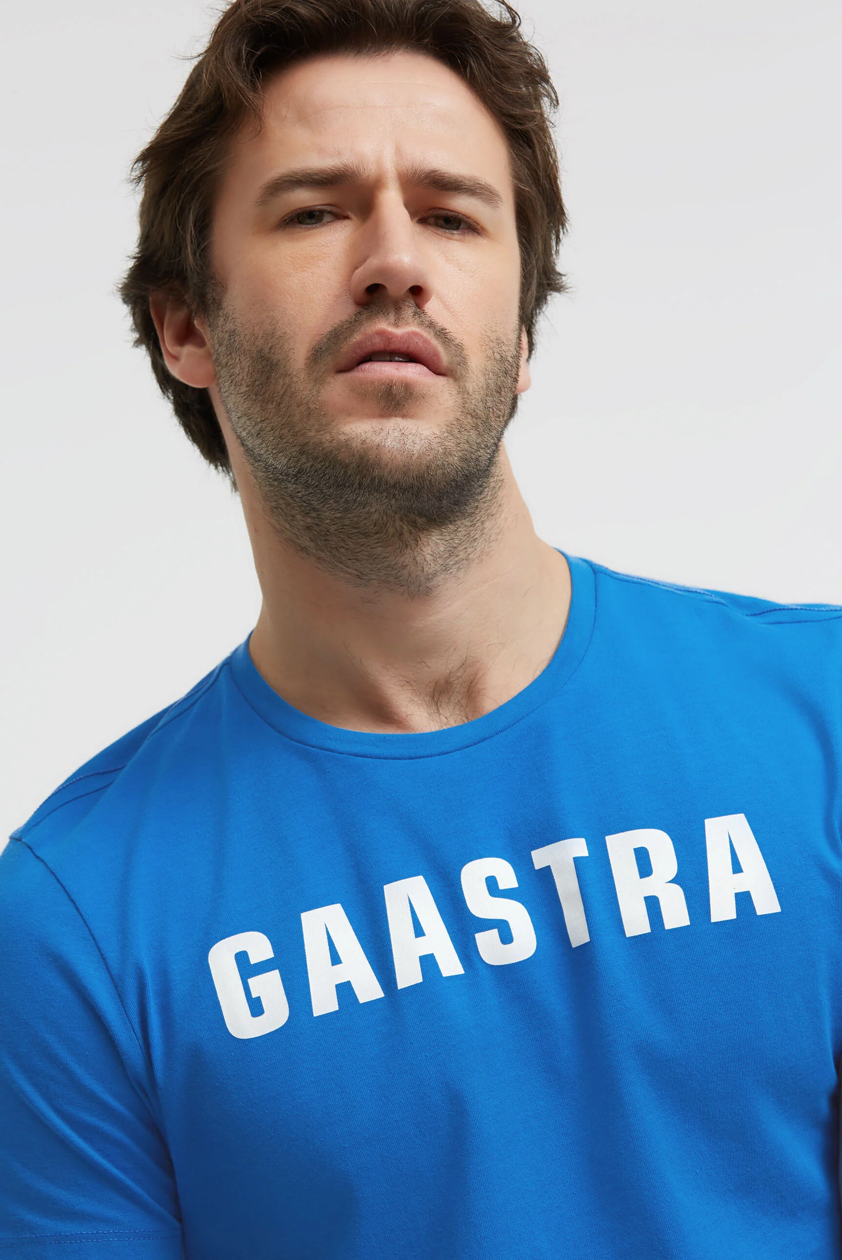 Basic T-Shirt Rundhals mit GAASTRA Logo blue horizon - Image 4