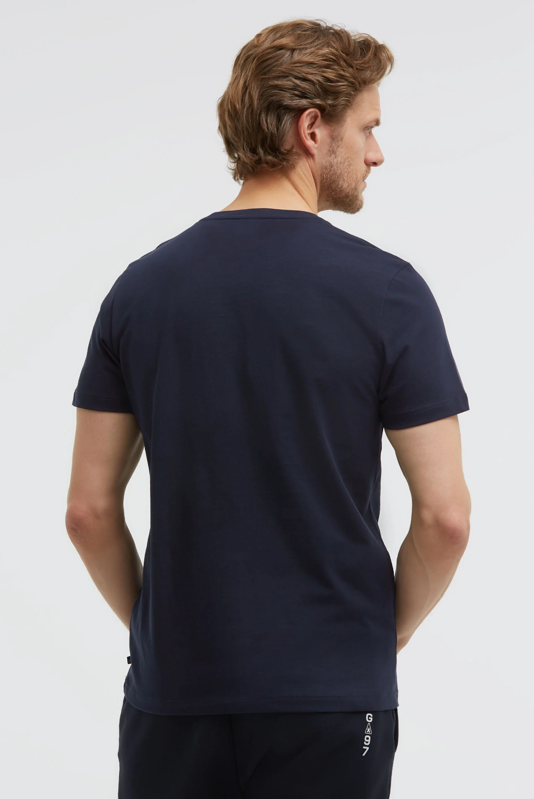 Basic T-Shirt Rundhals mit GAASTRA Logo blue navy - Image 5