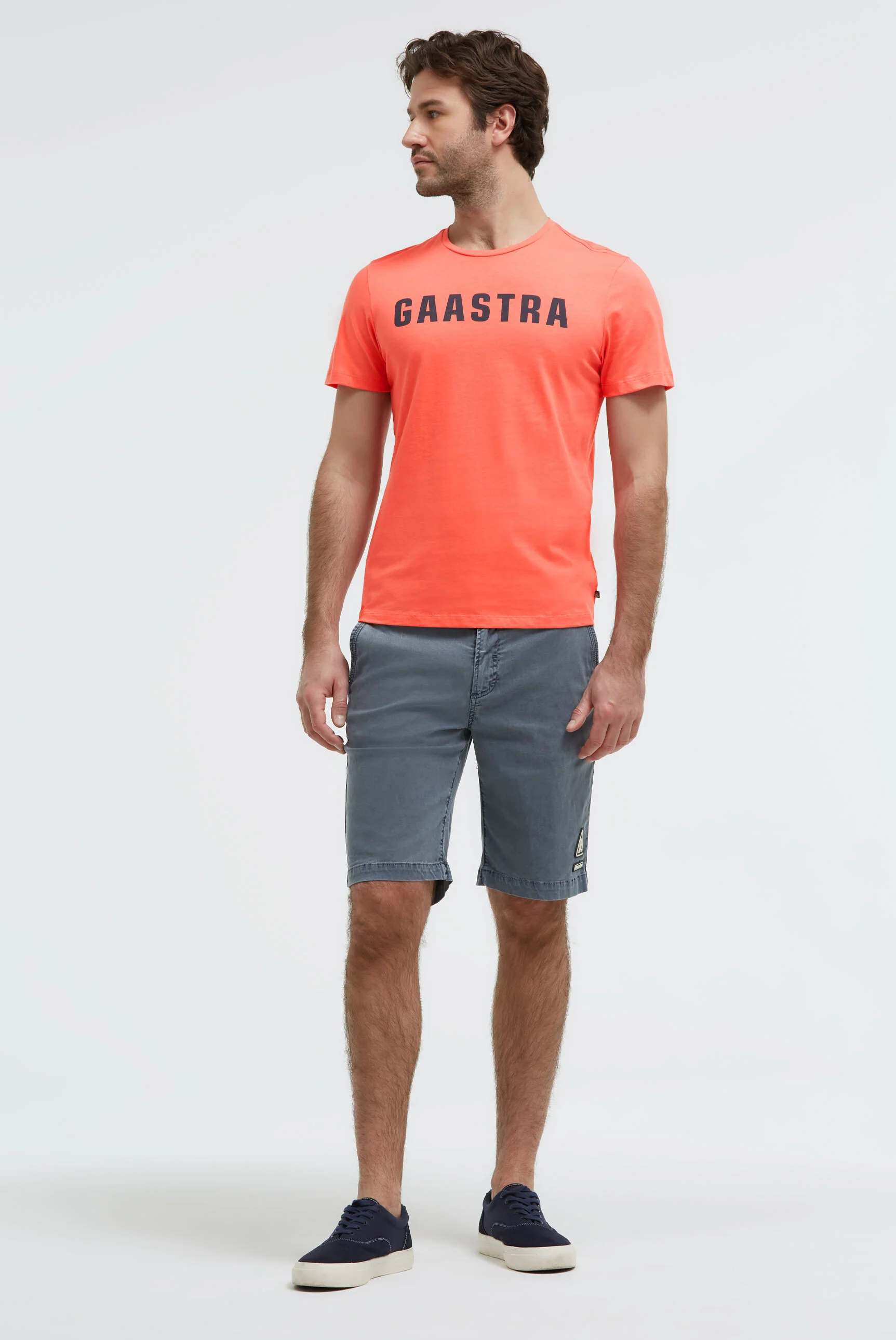 Basic T-Shirt Rundhals mit GAASTRA  Logo coral bay - Image 3