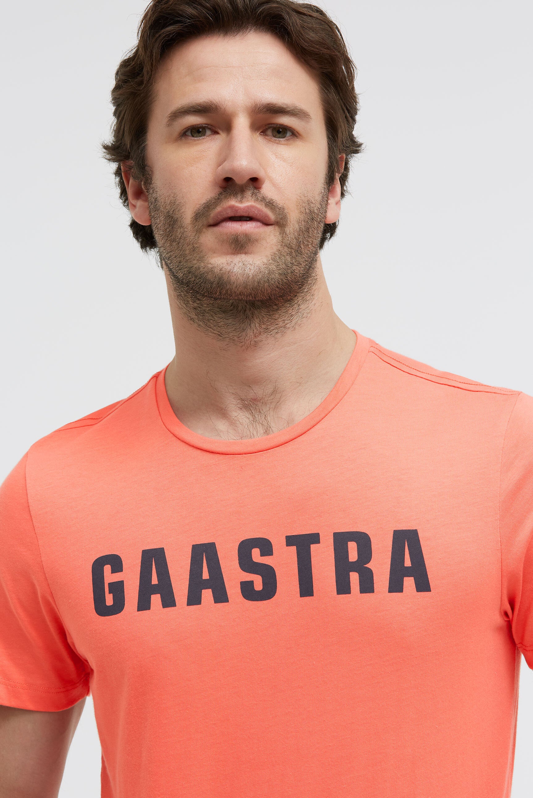 Basic T-Shirt Rundhals mit GAASTRA  Logo coral bay - Image 4
