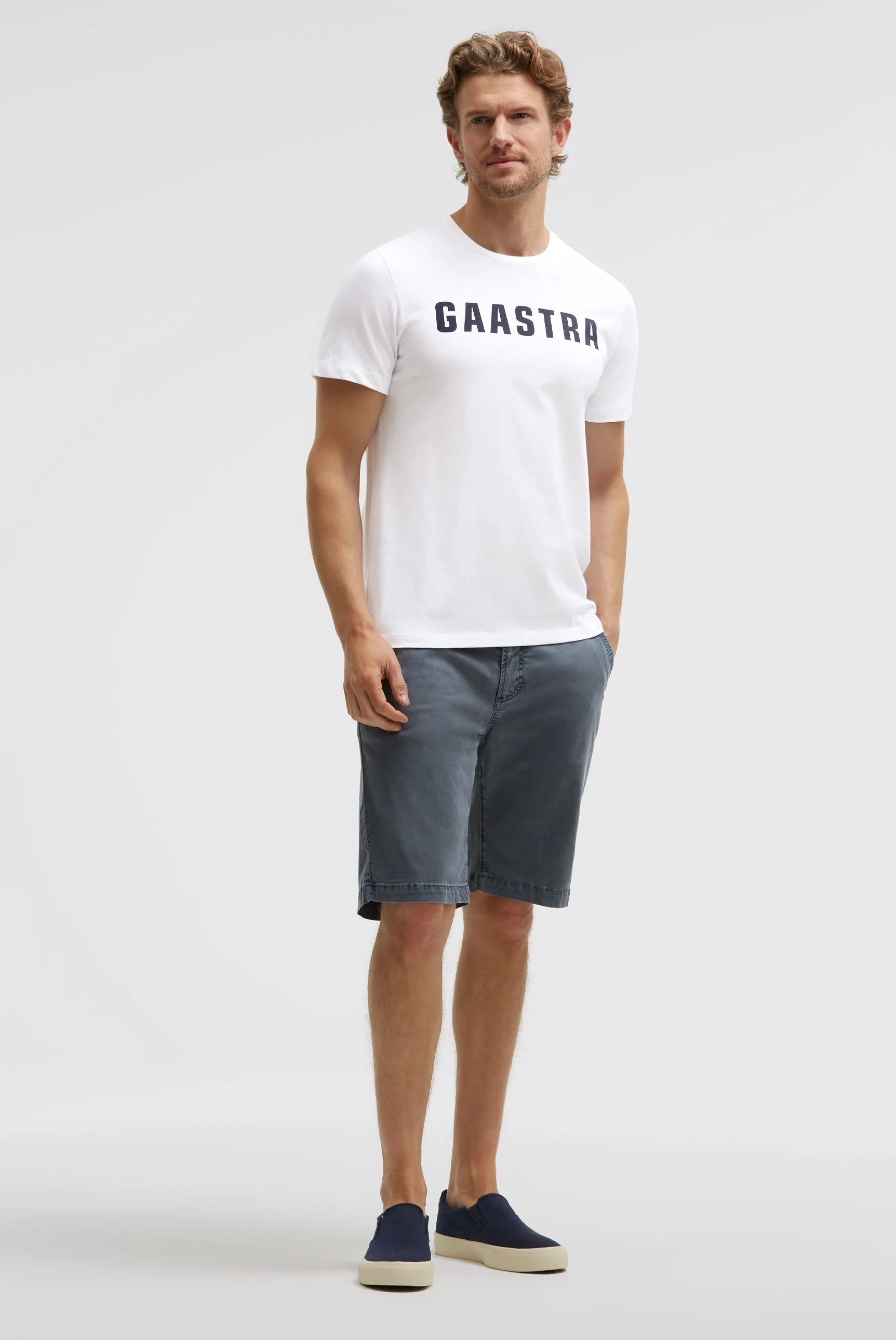 Basic T-Shirt Rundhals mit GAASTRA Logo opticwhite - Image 3