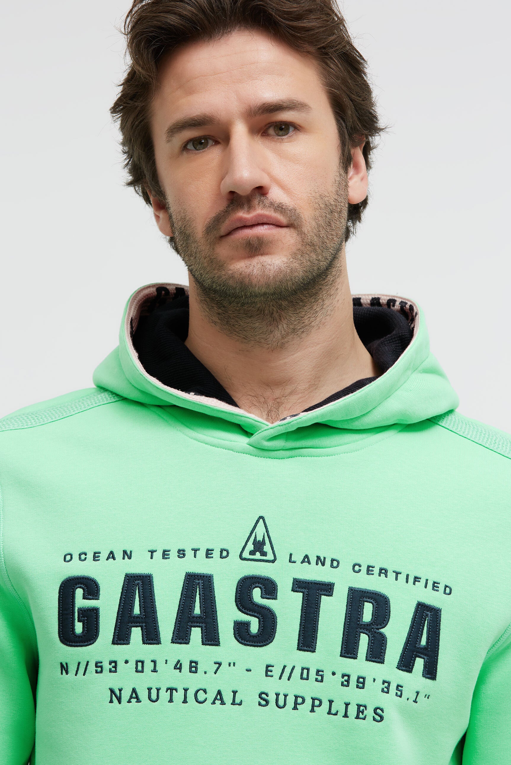 Hoodie mit Logo-Applikation und Tapes reef green - Image 4