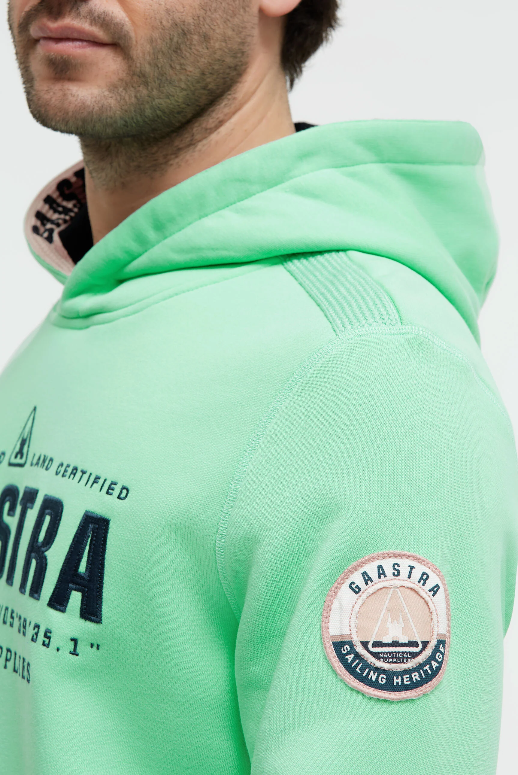 Hoodie mit Logo-Applikation und Tapes reef green - Image 6