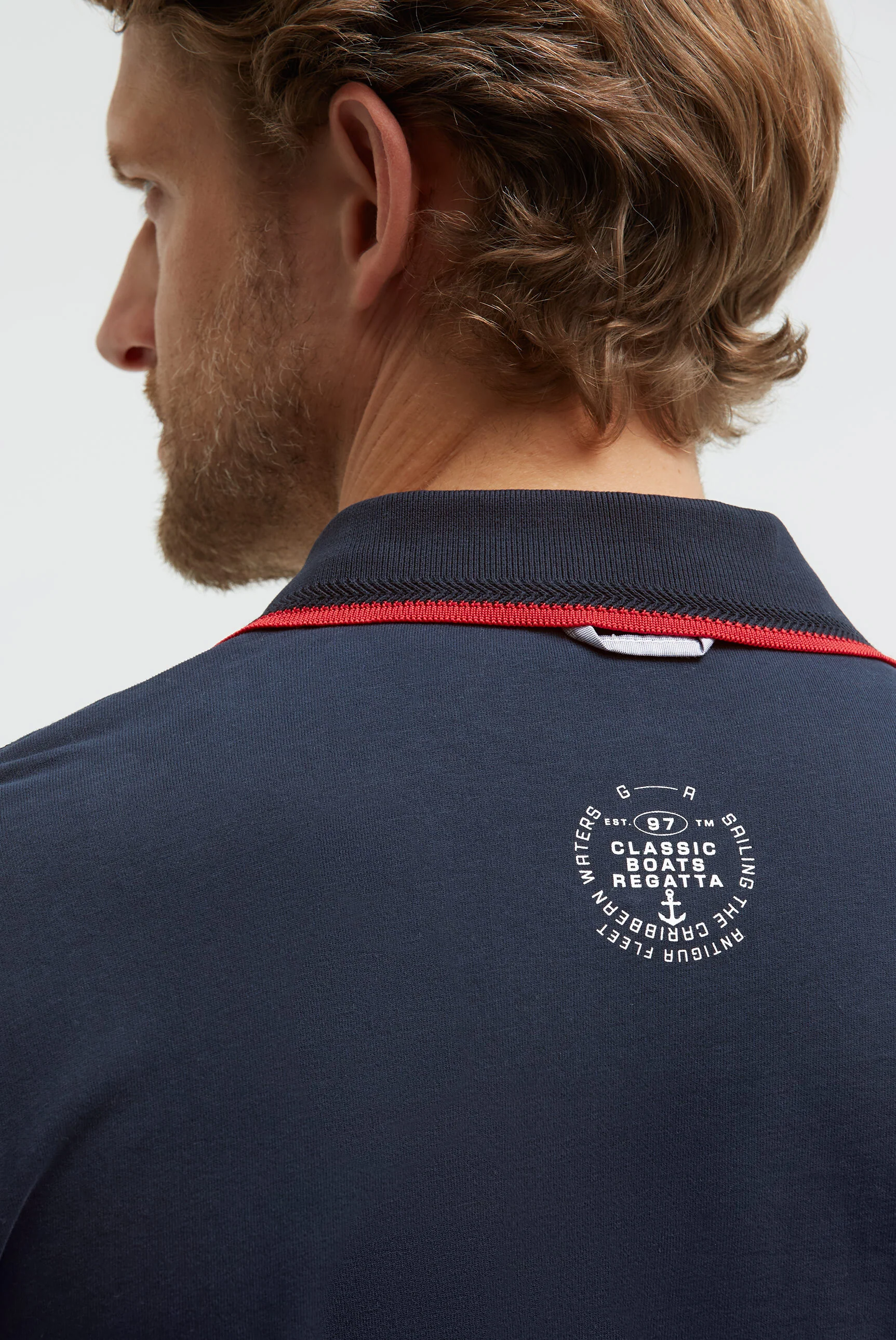 Poloshirt Kurzarm mit Canvas-Applikationen blue navy - Image 8