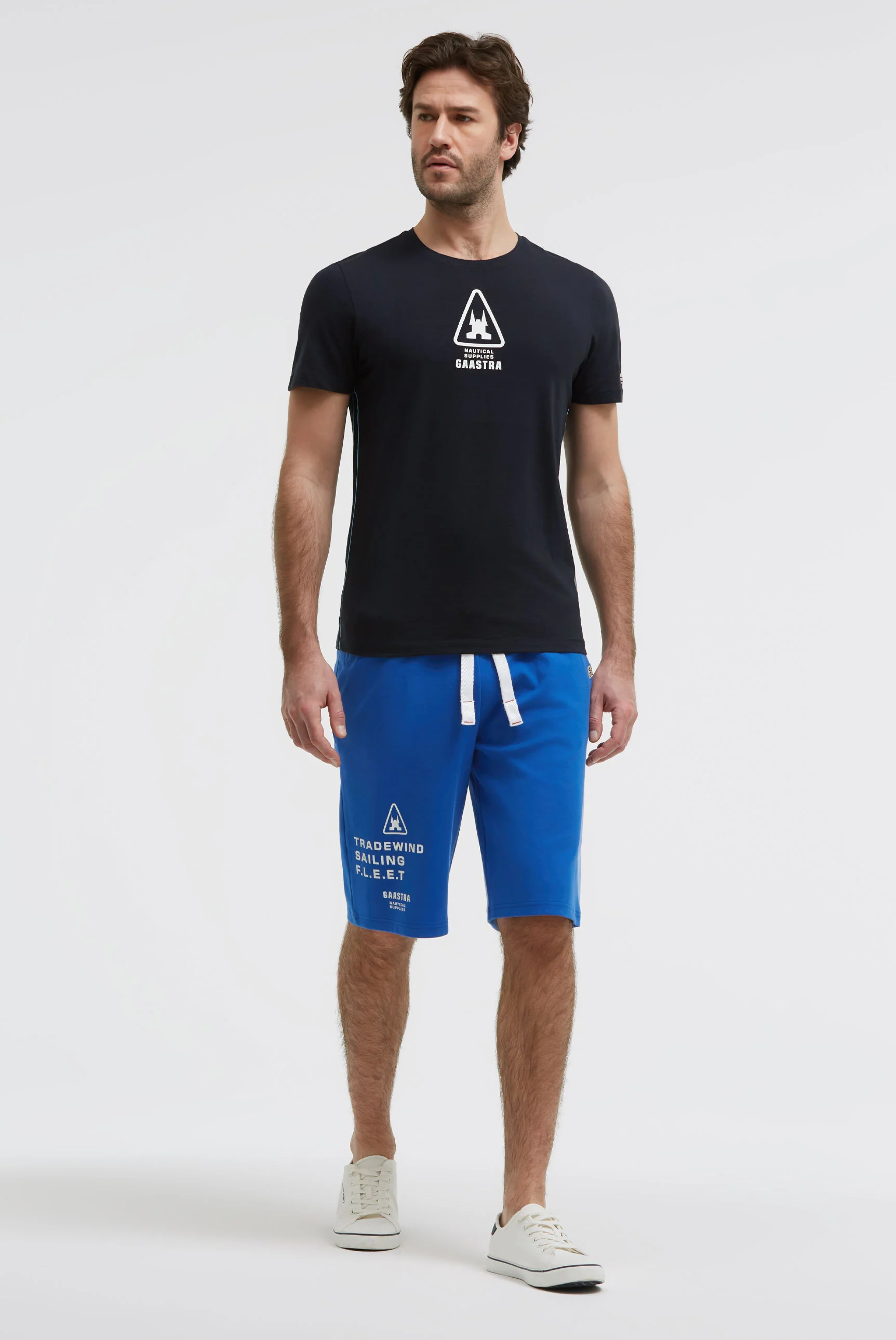 Sweatbermuda aus Interlock mit Artwork blue horizon - Image 3