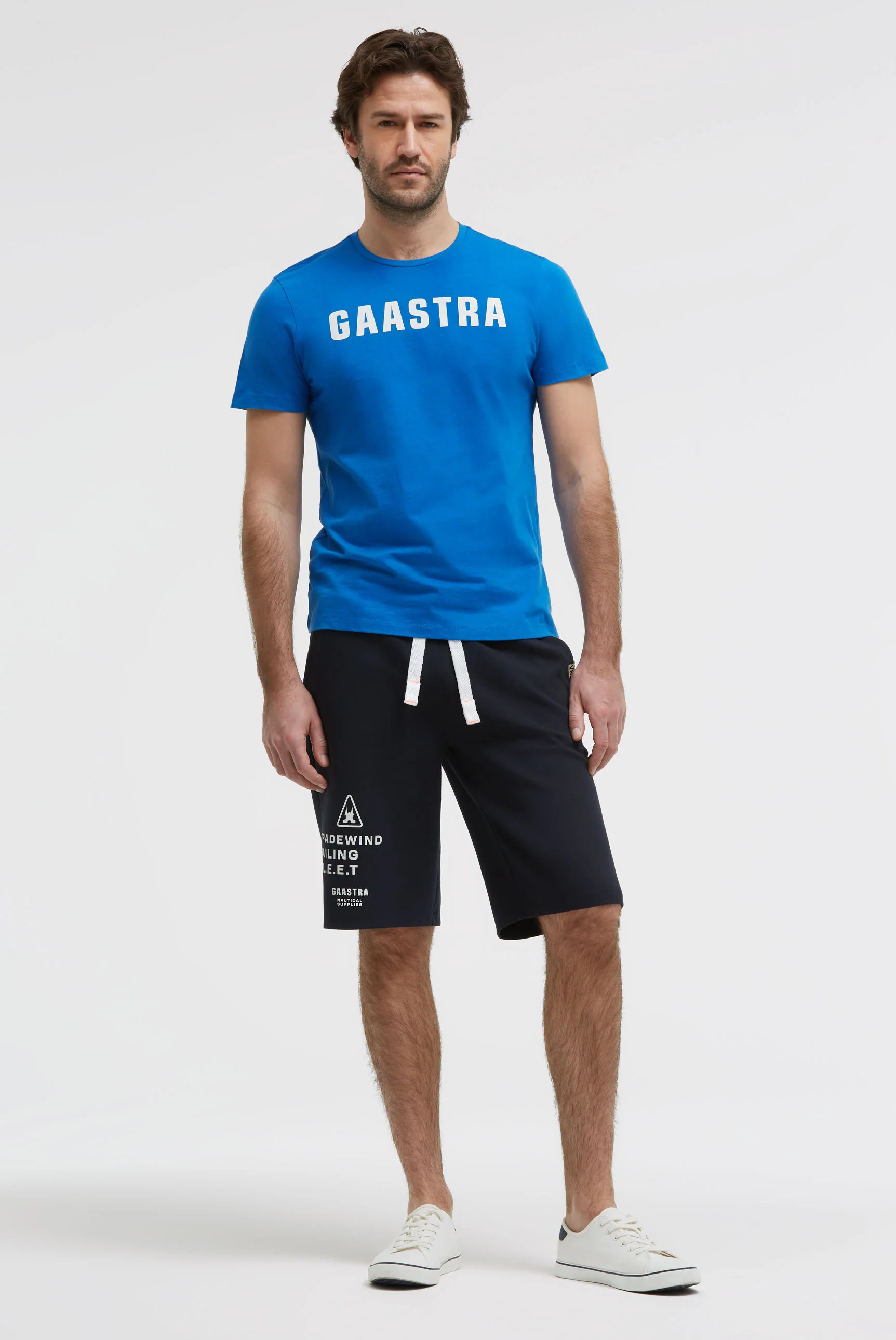 Sweatbermuda aus Interlock mit Artwork blue navy - Image 3