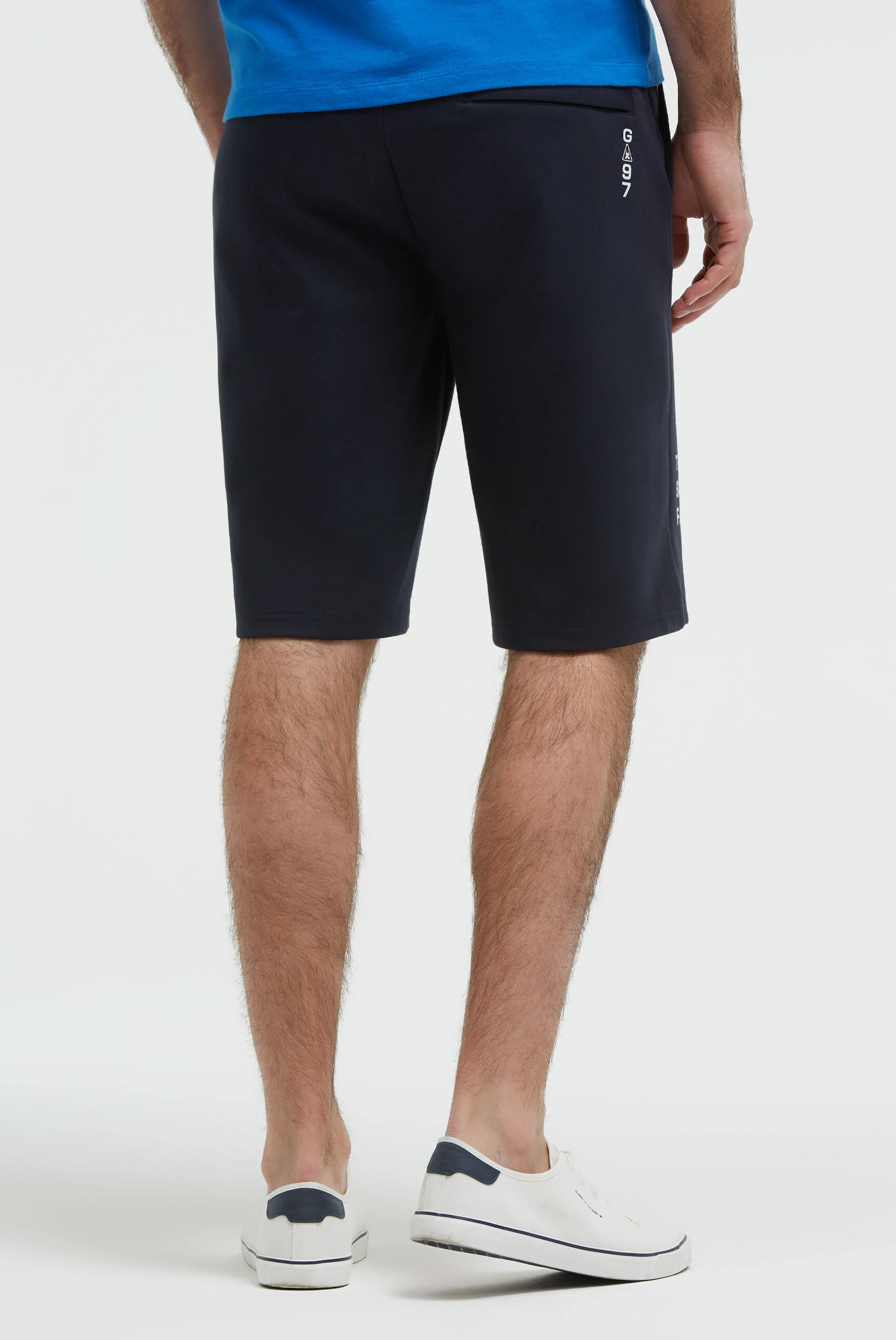 Sweatbermuda aus Interlock mit Artwork blue navy - Image 5