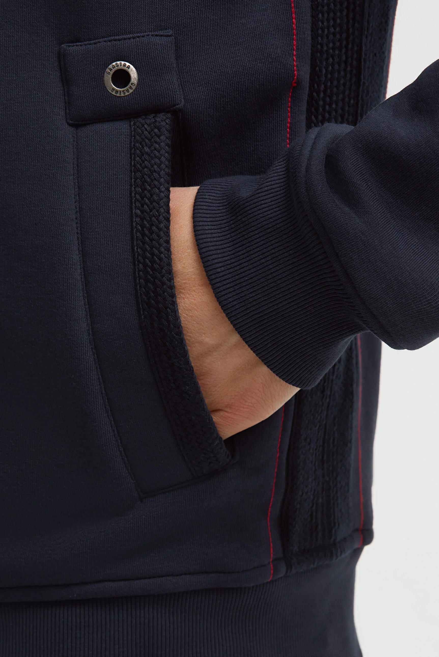 Sweatjacke mit Artworks und tonigen Tapes blue navy - Image 6