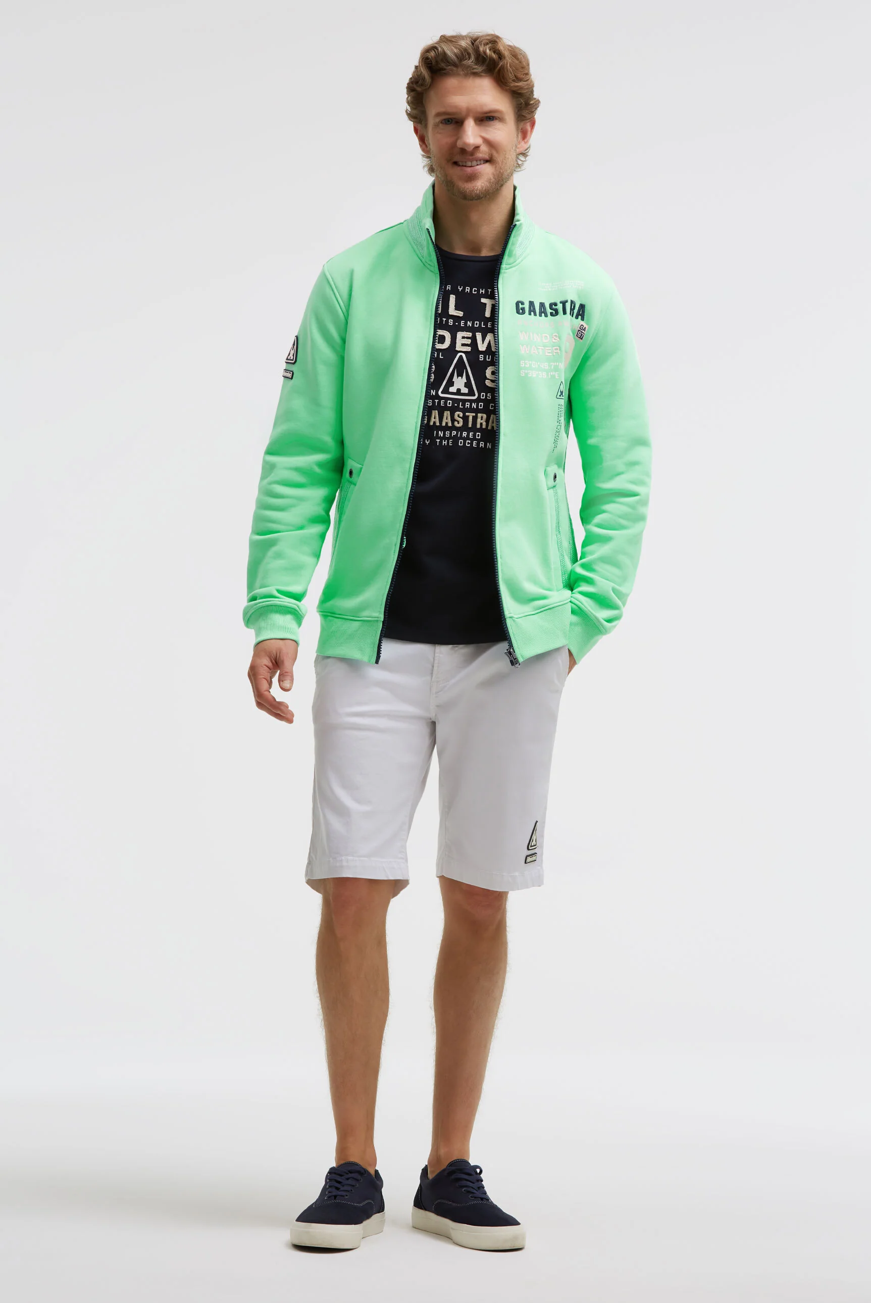 Sweatjacke mit Artworks und tonigen Tapes reef green - Image 4