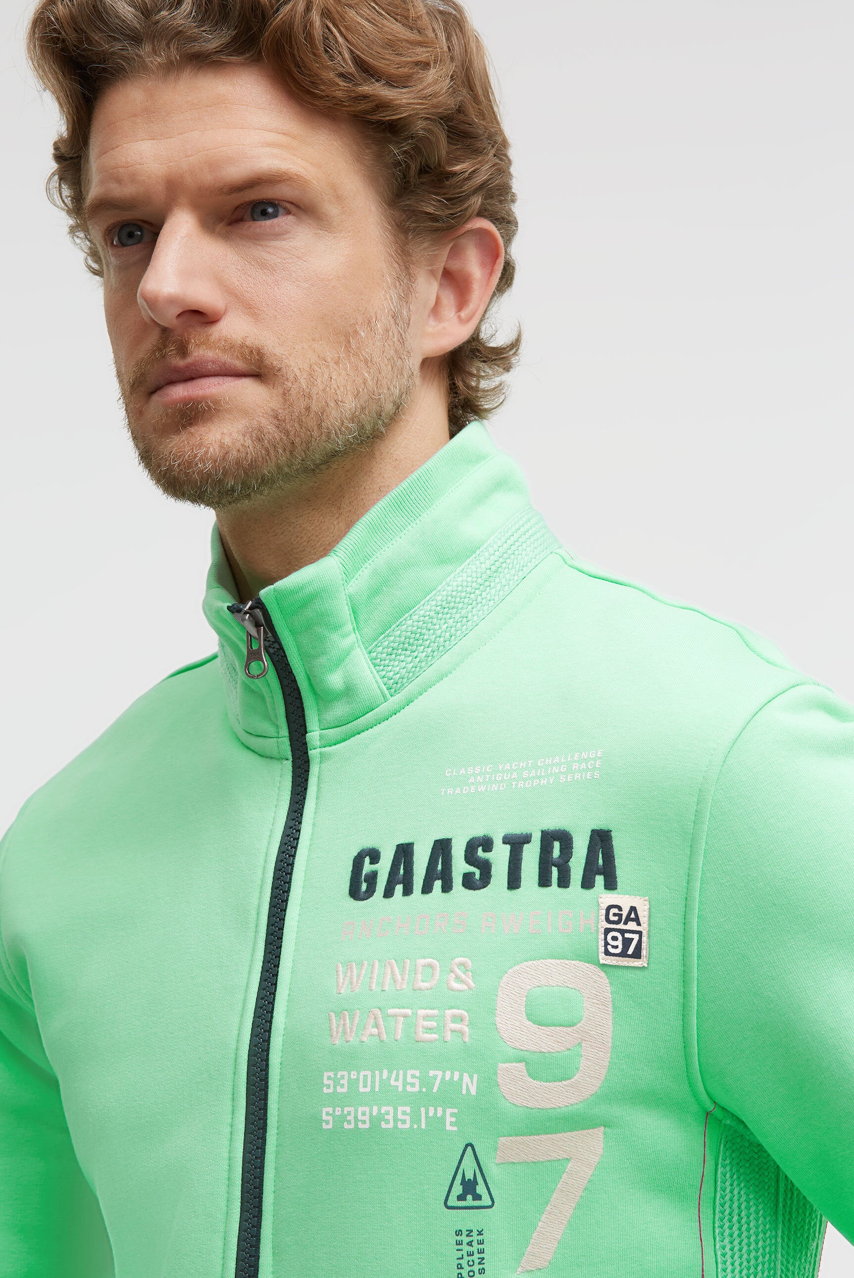 Sweatjacke mit Artworks und tonigen Tapes reef green - Image 5