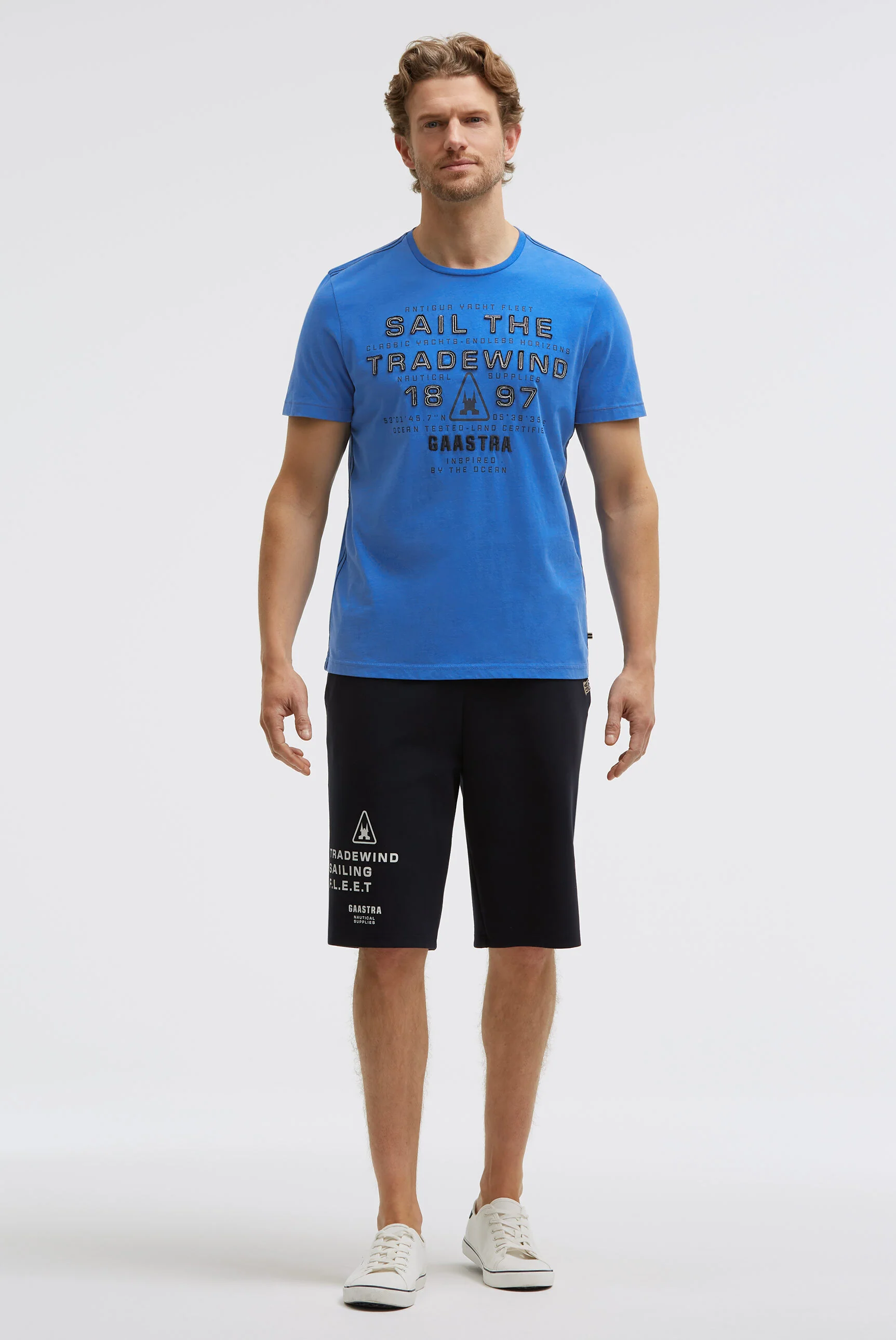 T-Shirt Rundhals mit Canvas-Applikationen blue horizon - Image 3