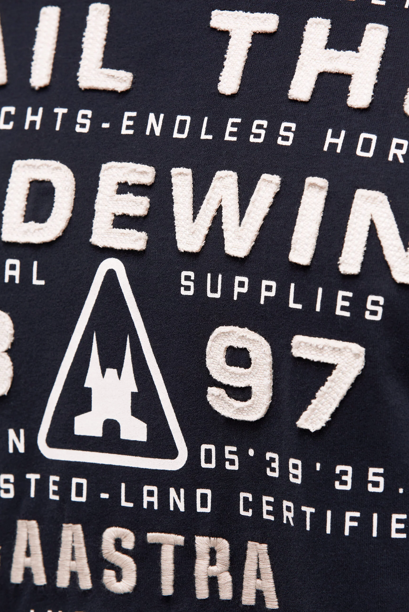 T-Shirt Rundhals mit Canvas-Applikationen blue navy - Image 6