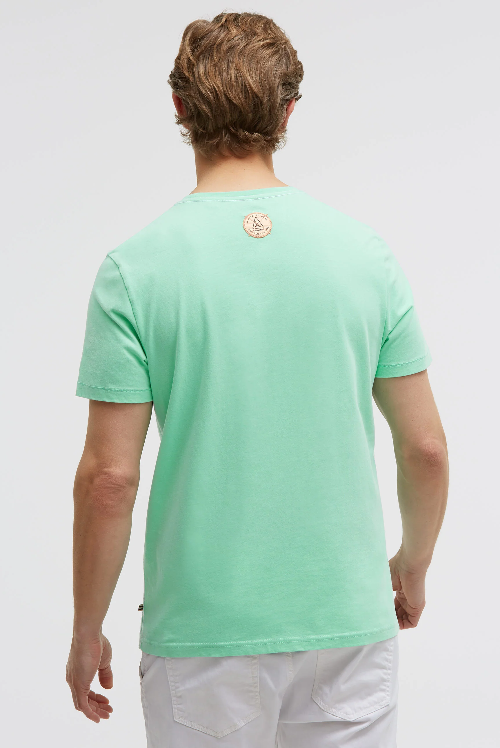 T-Shirt Rundhals mit Canvas-Applikationen reef green - Image 5