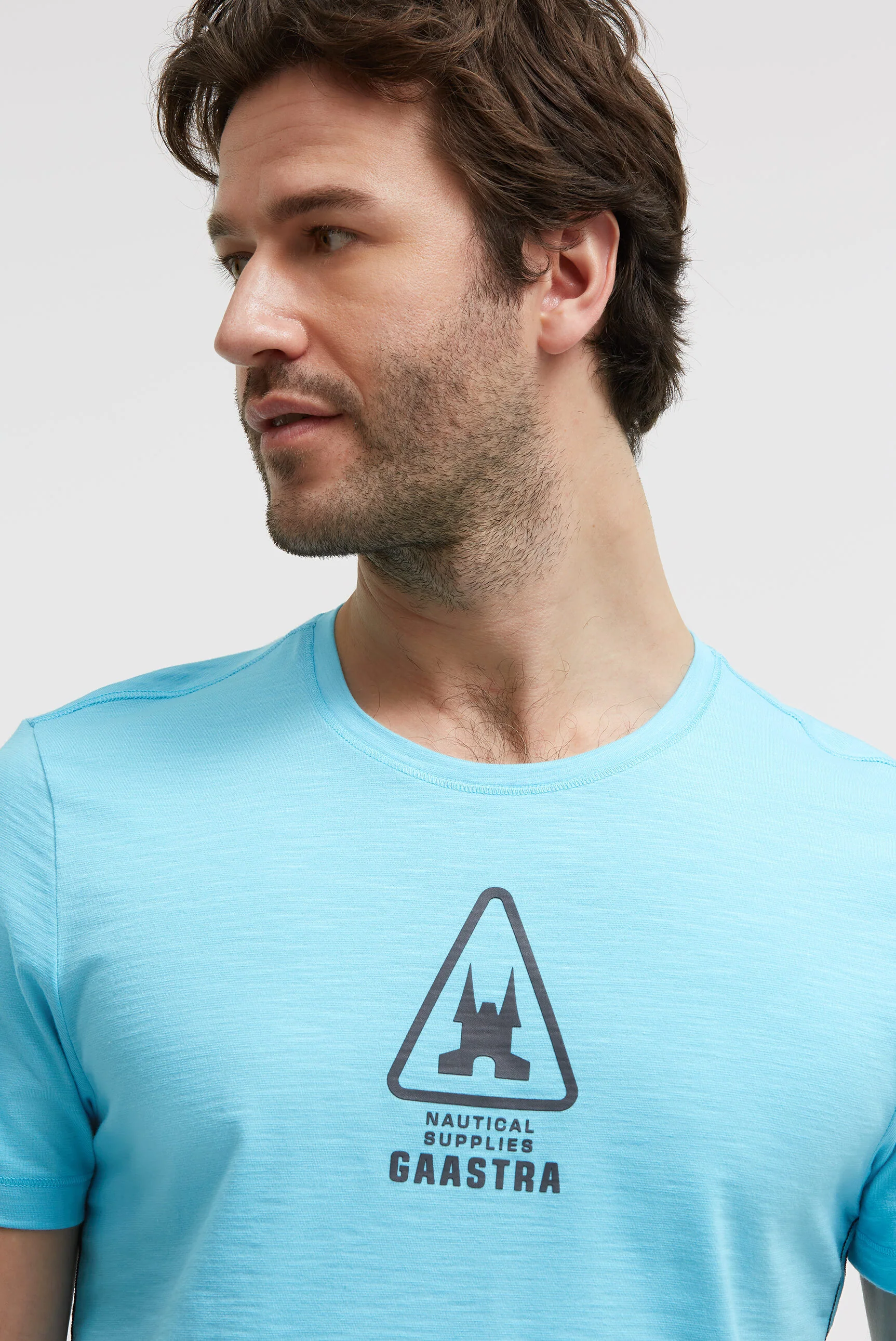 T-Shirt Rundhals mit Rubber Back Print aquarius - Image 4