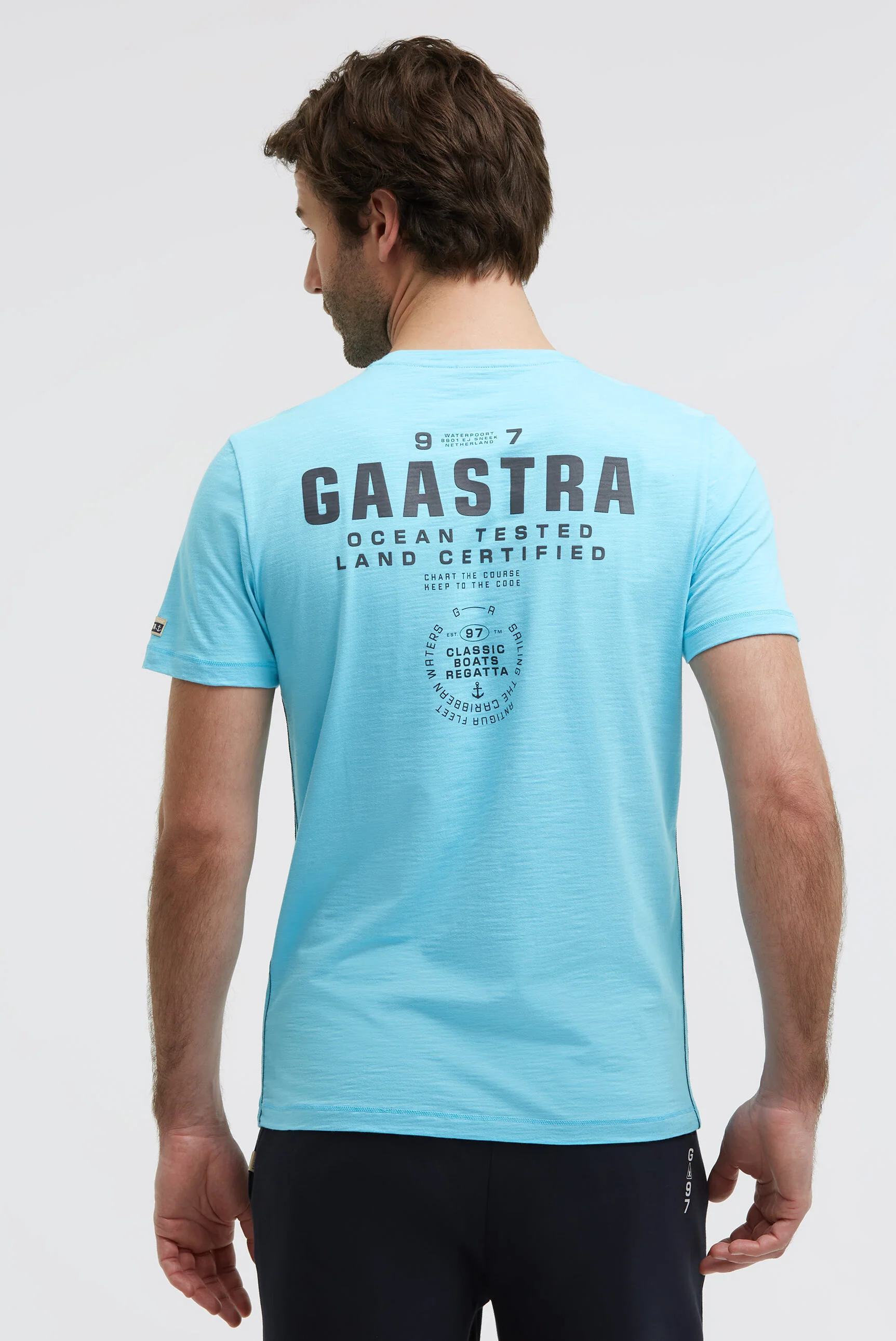 T-Shirt Rundhals mit Rubber Back Print aquarius - Image 5