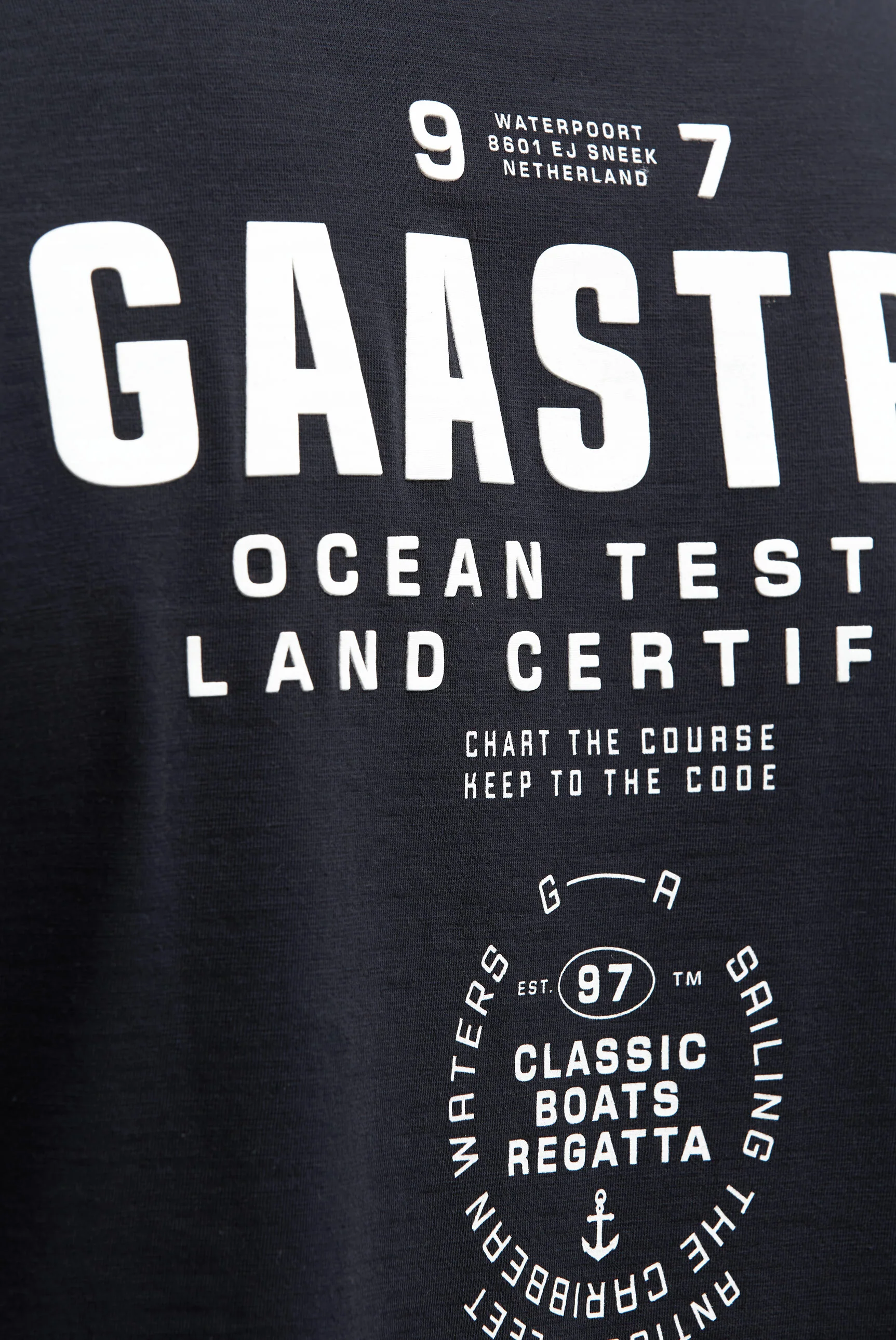 T-Shirt Rundhals mit Rubber Back Print blue navy - Image 7