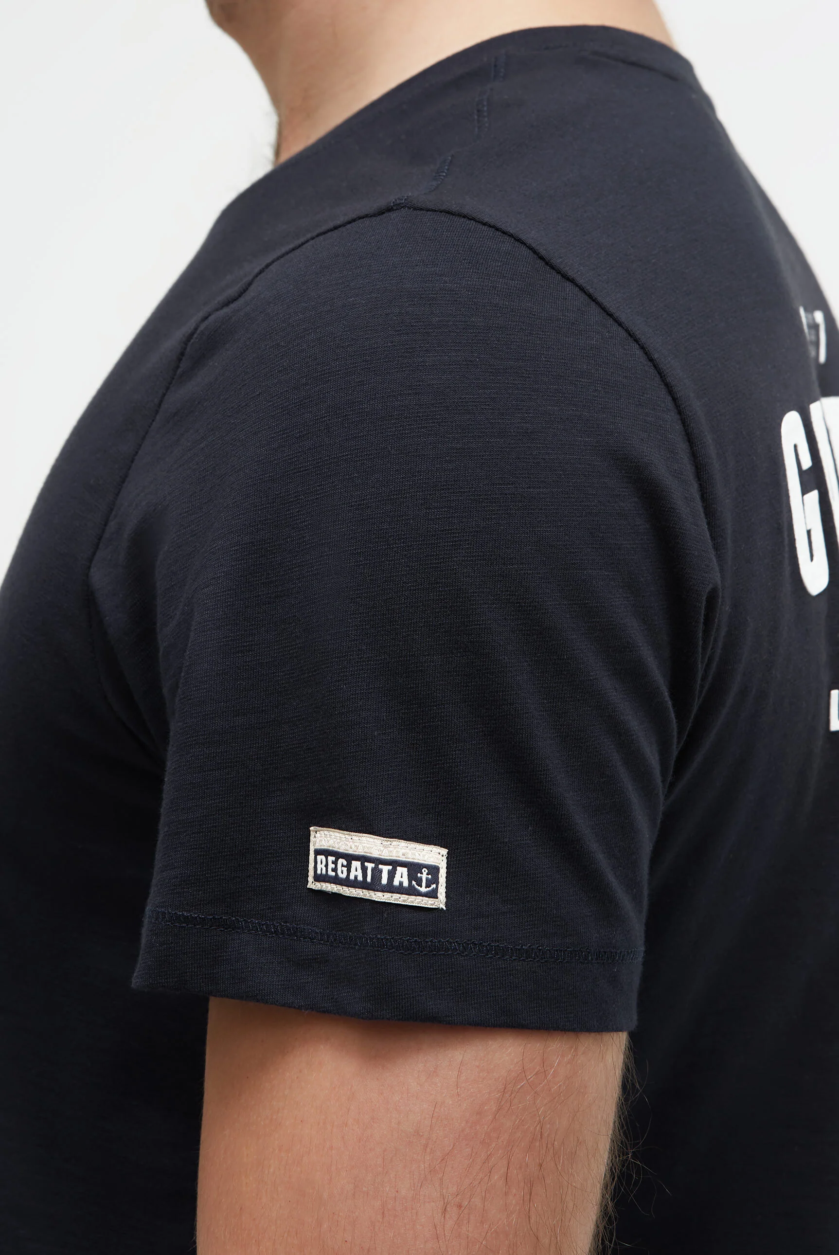 T-Shirt Rundhals mit Rubber Back Print blue navy - Image 8