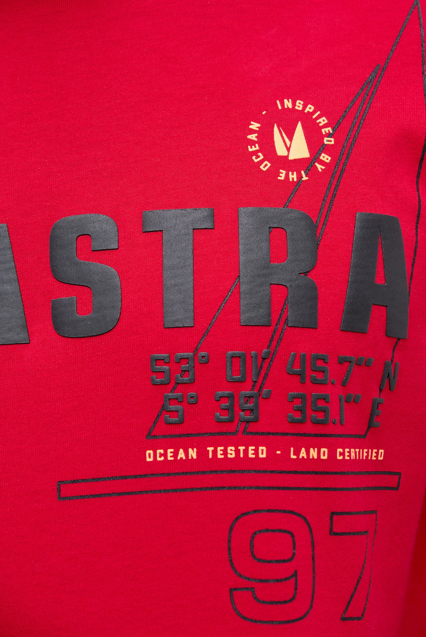 T-Shirt Rundhals mit Rubber Logo Artwork core red - Image 6