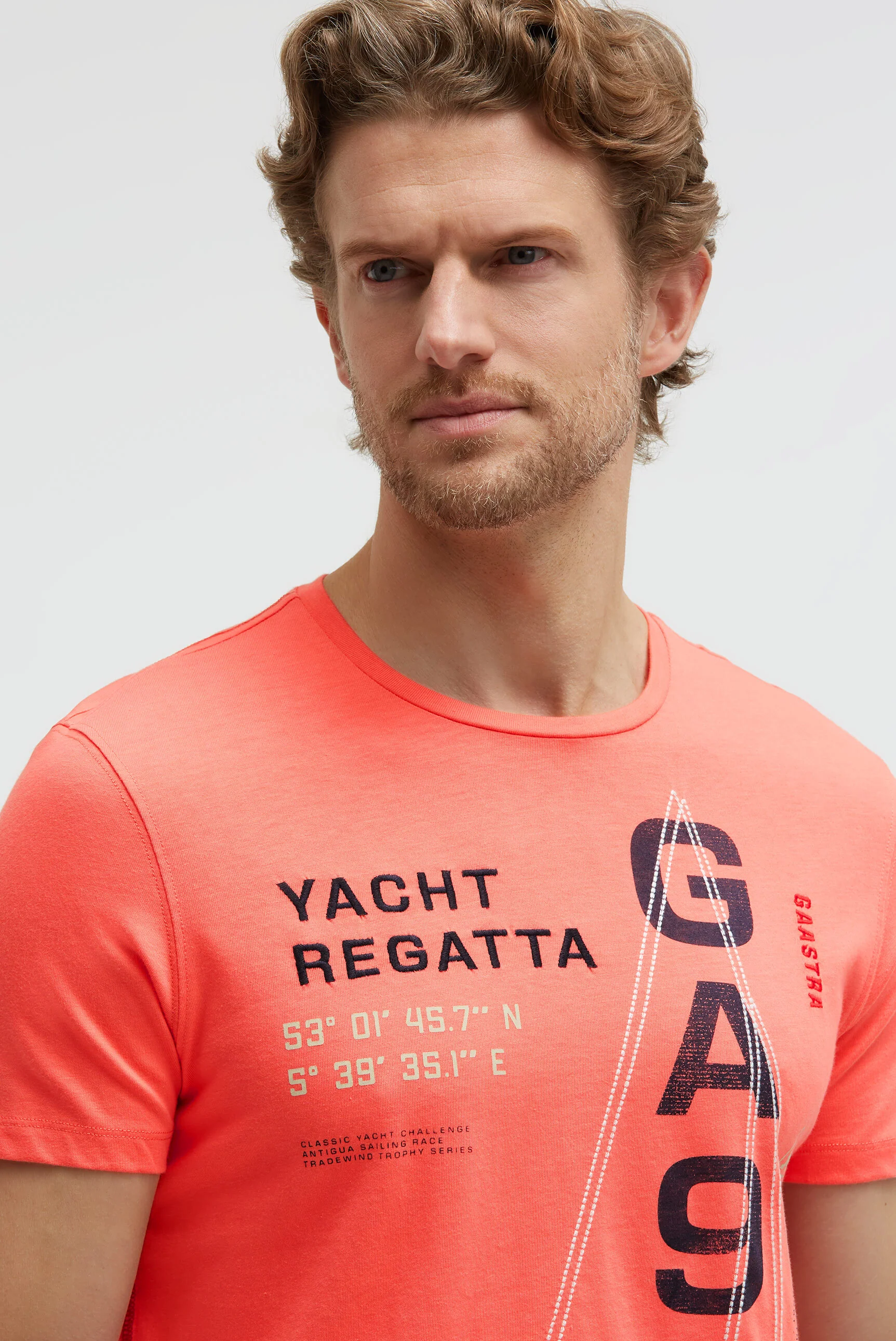 T-Shirt Rundhals mit Sail Design coral bay - Image 4