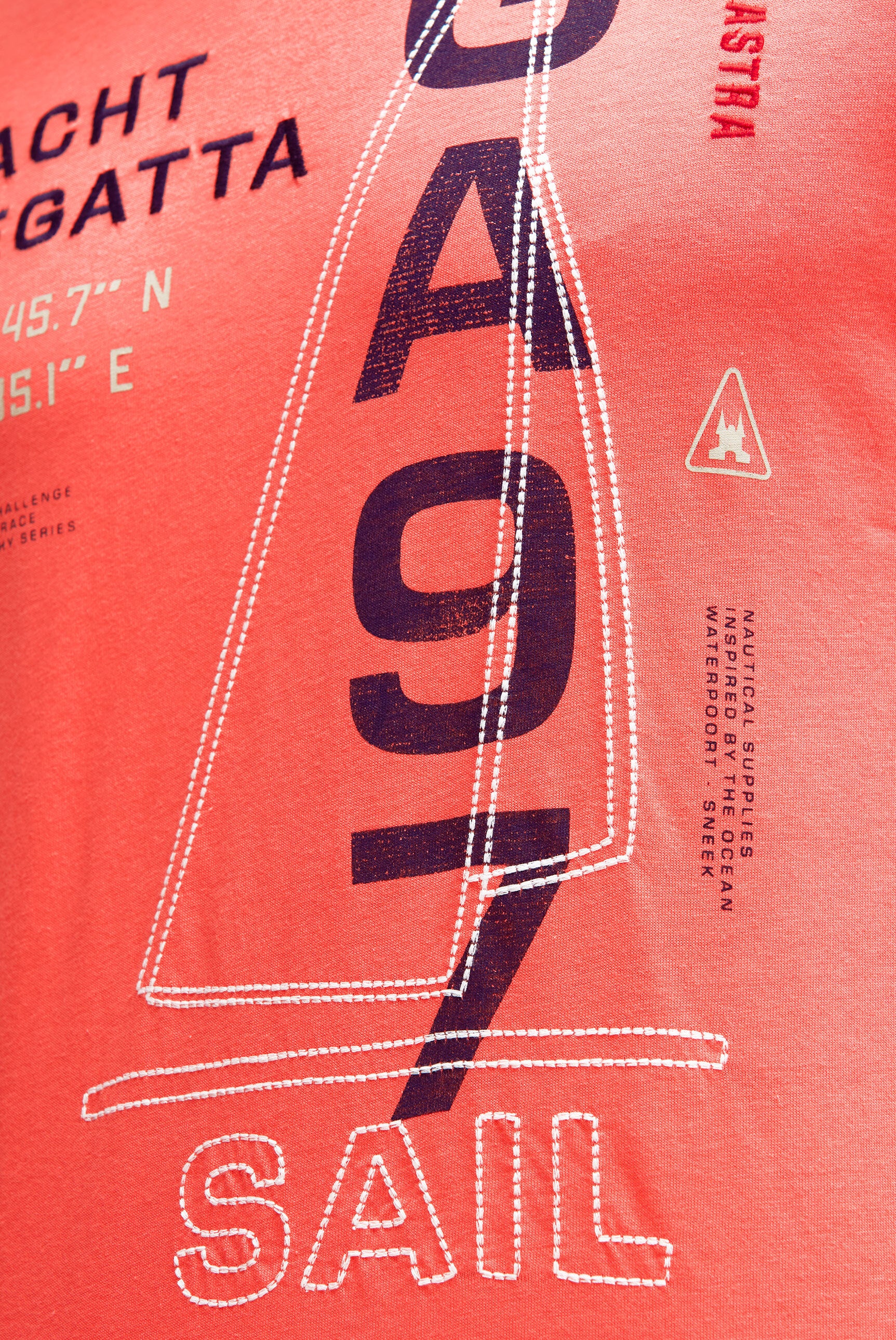 T-Shirt Rundhals mit Sail Design coral bay - Image 6