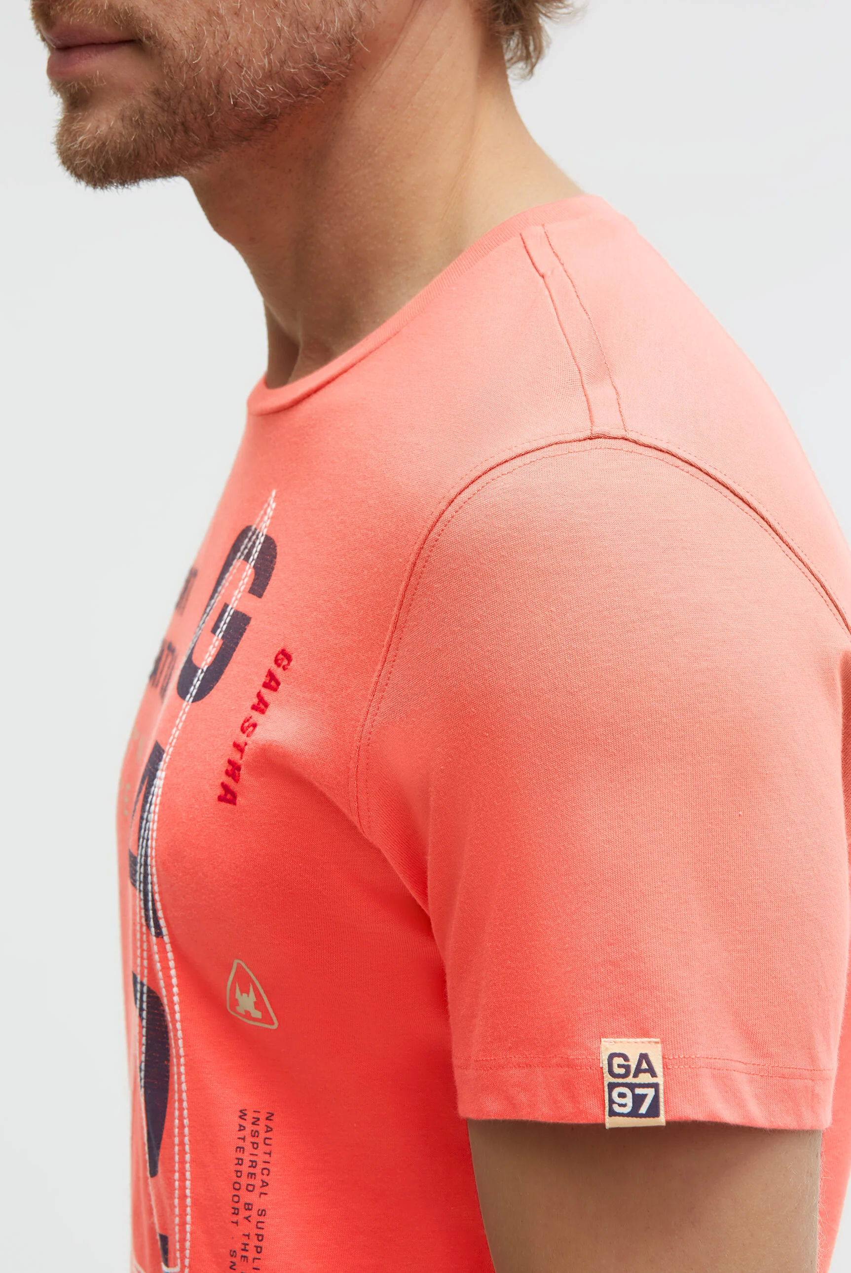 T-Shirt Rundhals mit Sail Design coral bay - Image 7