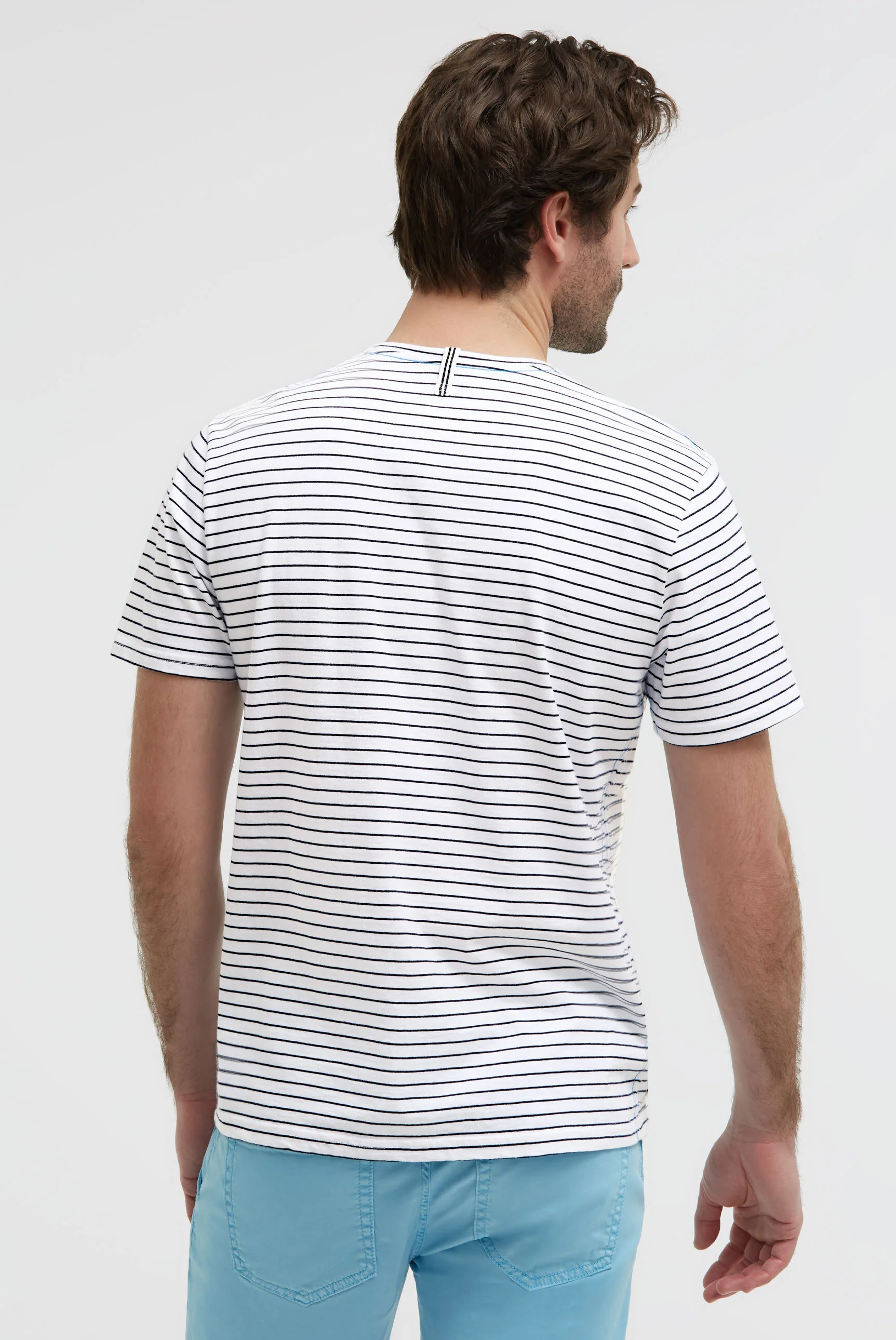T-Shirt Rundhals Streifen mit Rubber Artwork opticwhite - Image 5